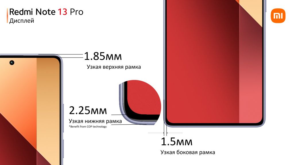 Узкая рамка Xiaomi Redmi Note 13 Pro